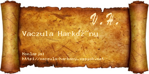 Vaczula Harkány névjegykártya